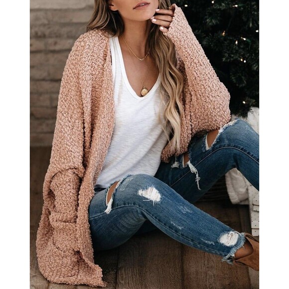 Jolie & Joy by FCT With Love Pink Popcorn Cardigan Size M NWT!! - Picture 1 of 4